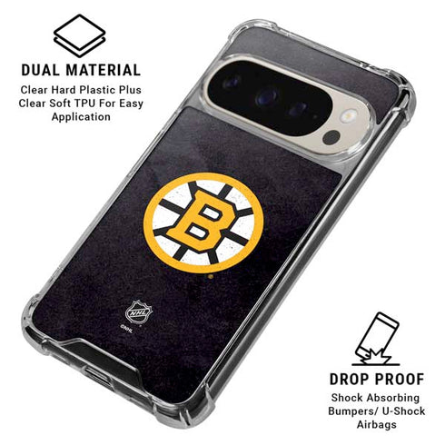 NHL Boston Bruins Distressed Google Pixel 9/9 Pro Clear Case